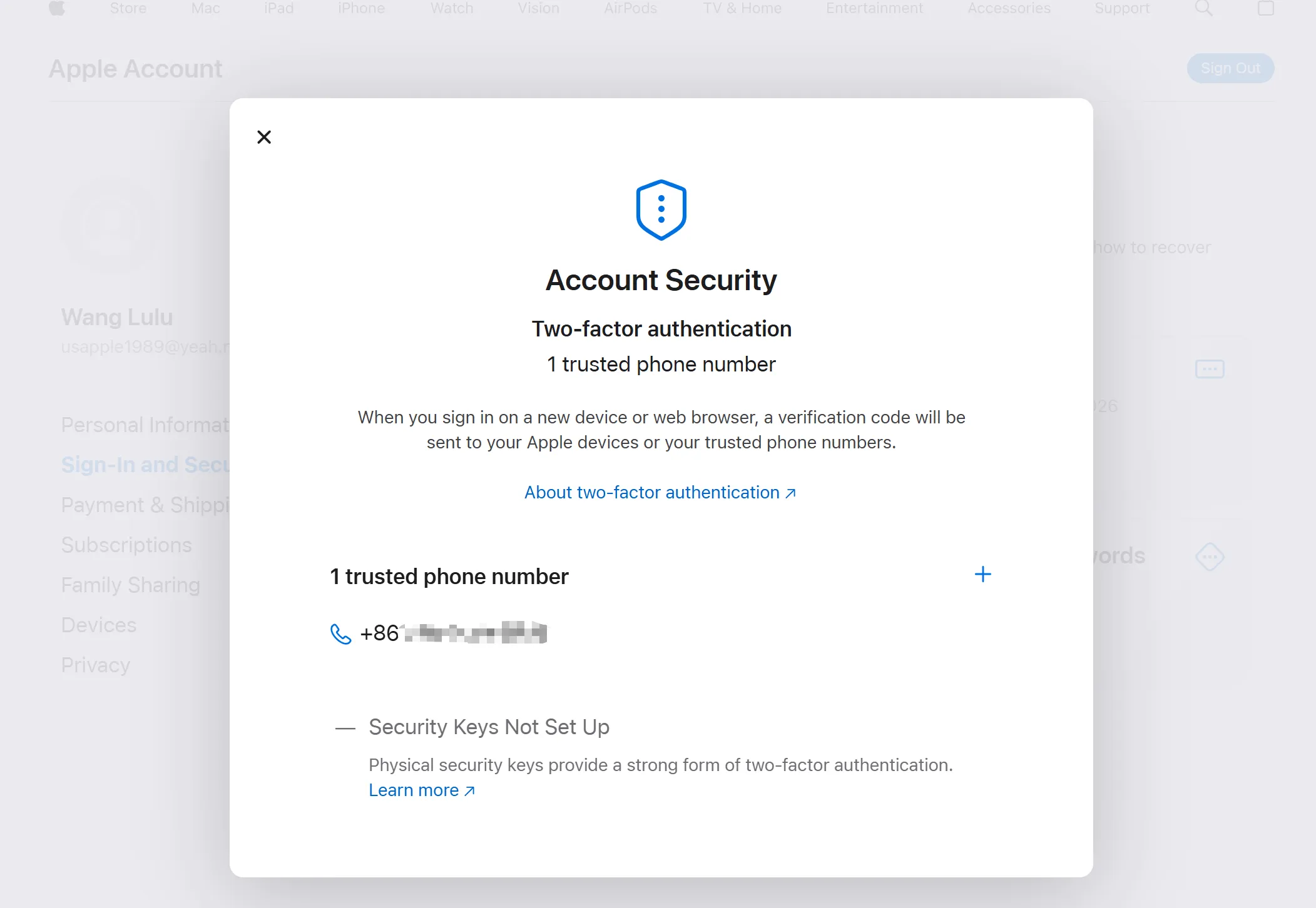 Apple ID 账户安全设置，中国手机号可用