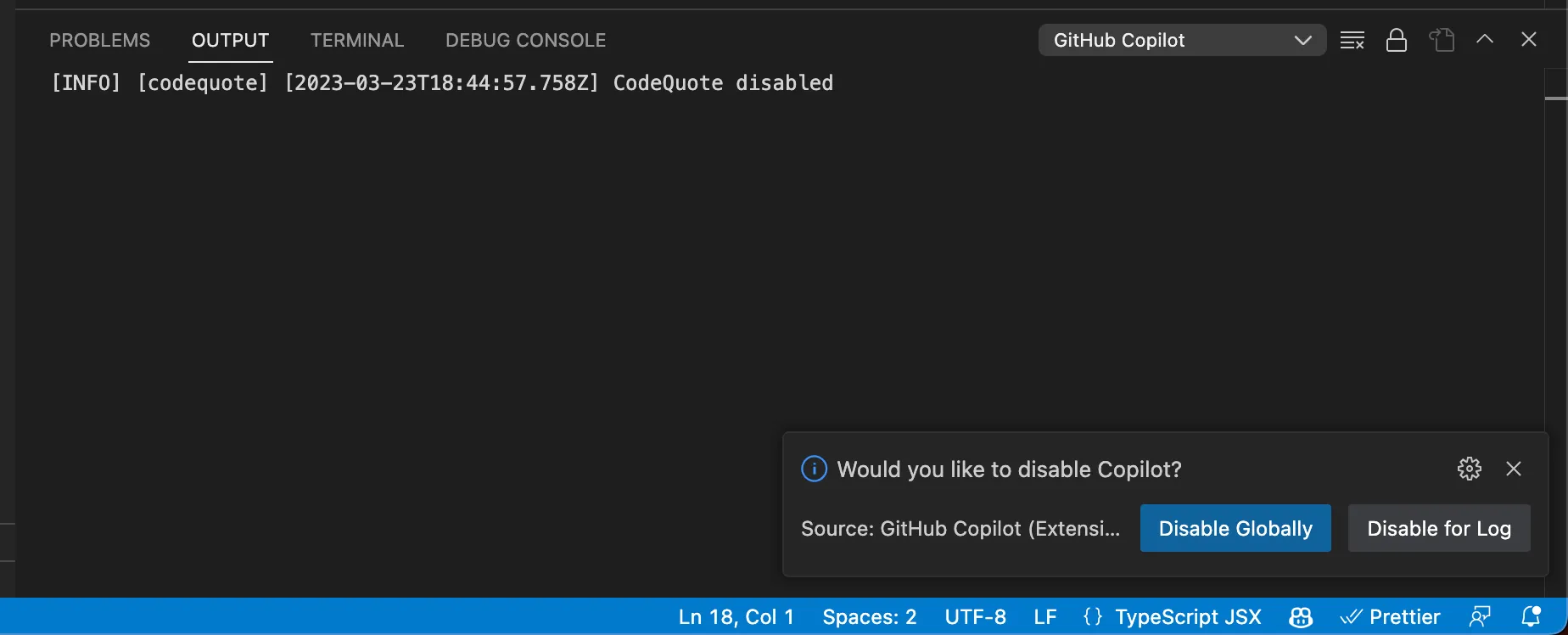 VS Code 中 Copilot 认证失败状态